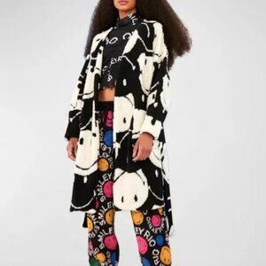 NWT Farm Rio X Smiley Belted Two-Tone Cardigan L